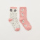 Набор из 2 пар носков для девочек, цвет мультиколор