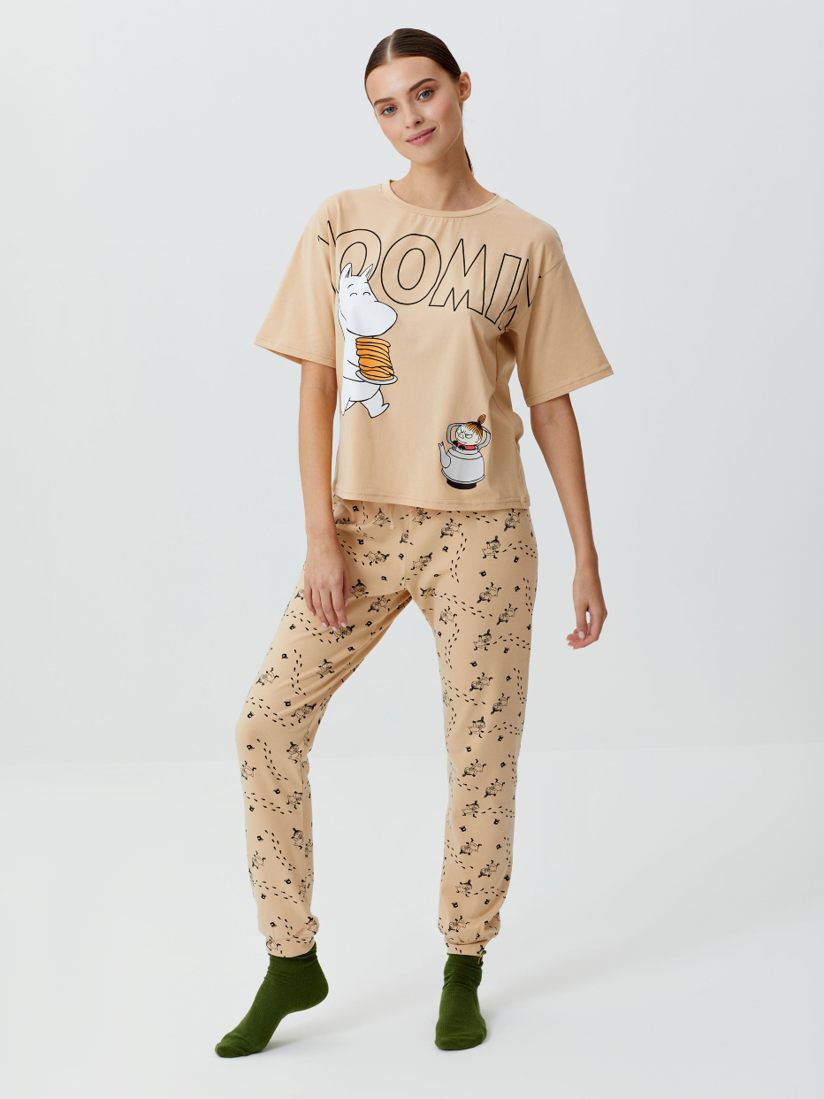 Трикотажная пижама с принтом Moomin Муми Тролль, фото - 1