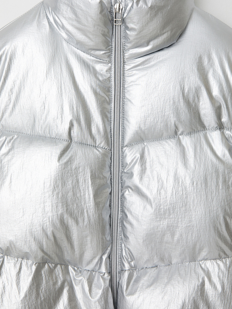 Дутая куртка «металлик» для девочек, фото - 5
