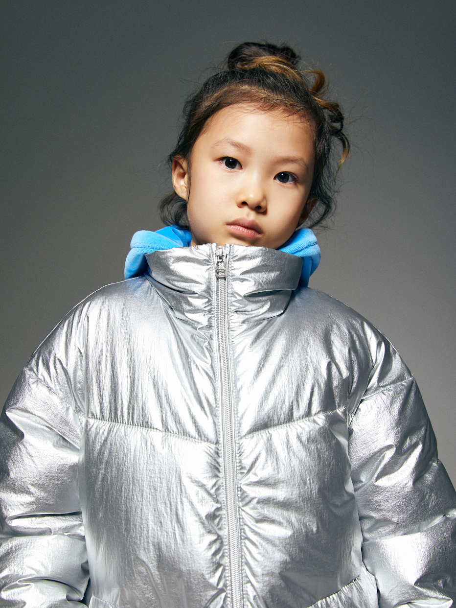 Дутая куртка «металлик» для девочек, фото - 2