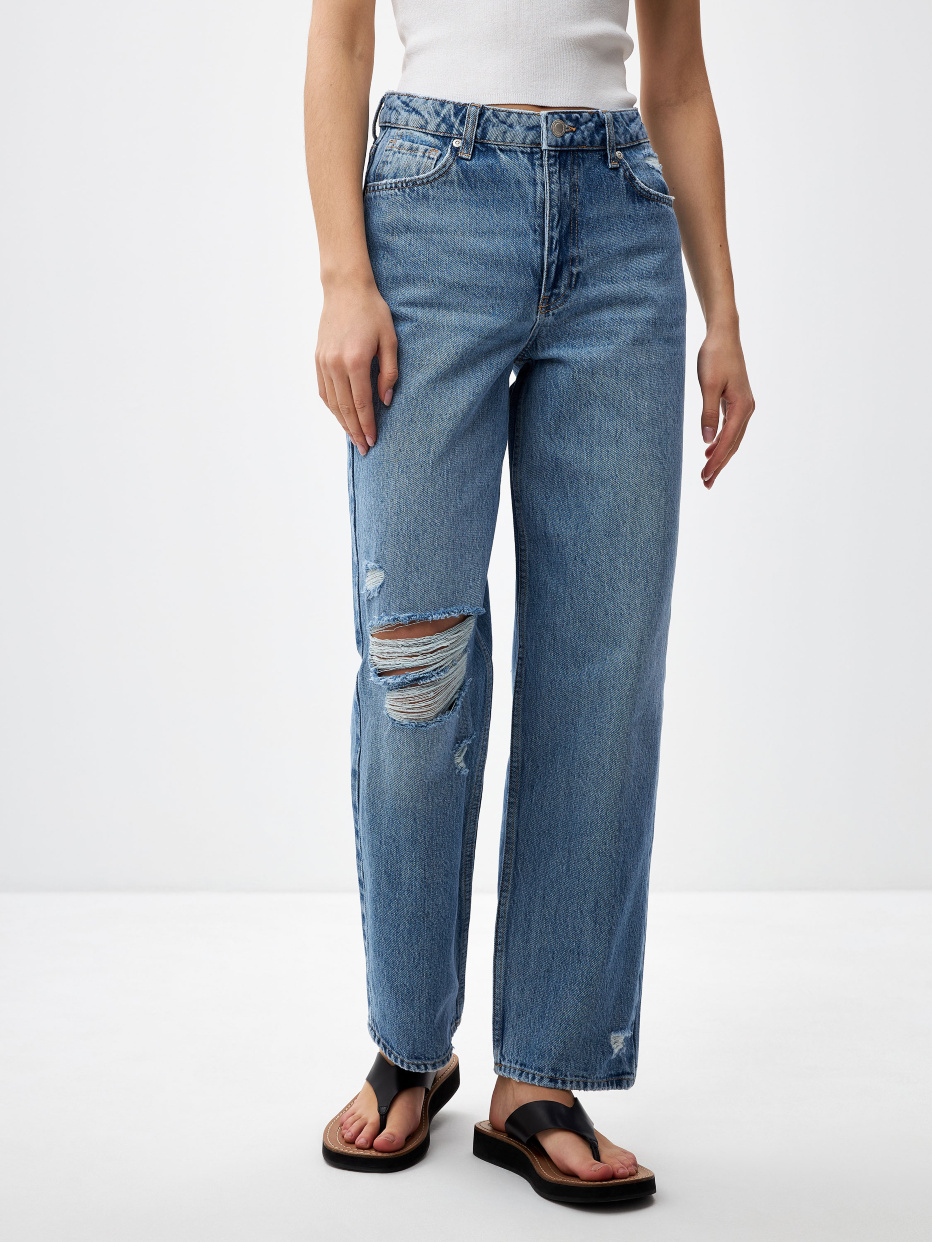 Широкие джинсы с разрезами, фото - 2