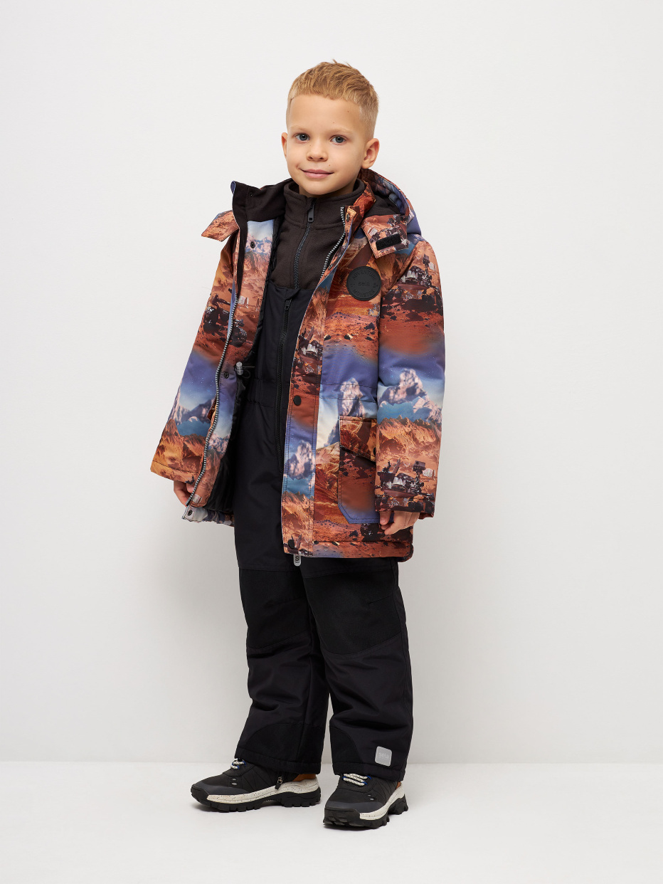 Зимняя куртка с принтом и лямками для мальчиков, фото - 9