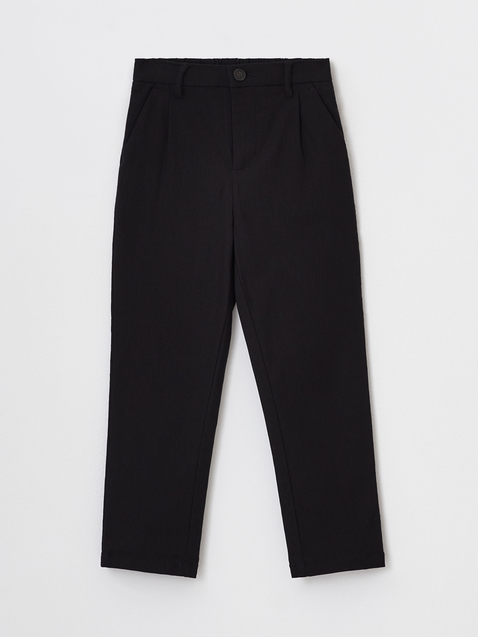 Классические черные брюки на резинке для мальчиков, фото - 2