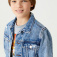 Джинсовая куртка для мальчиков, цвет светлый индиго
