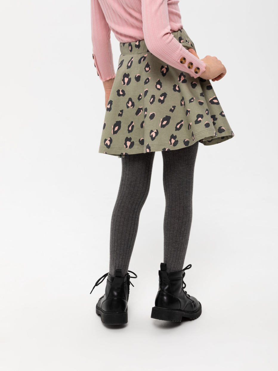 Трикотажная юбка с принтом для девочек, фото - 4