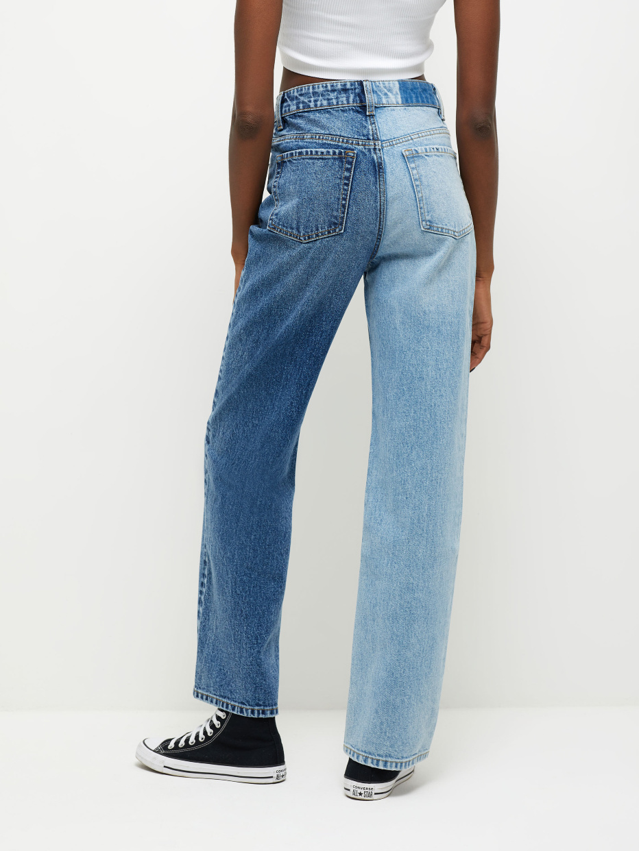 Двухцветные прямые джинсы, фото - 5