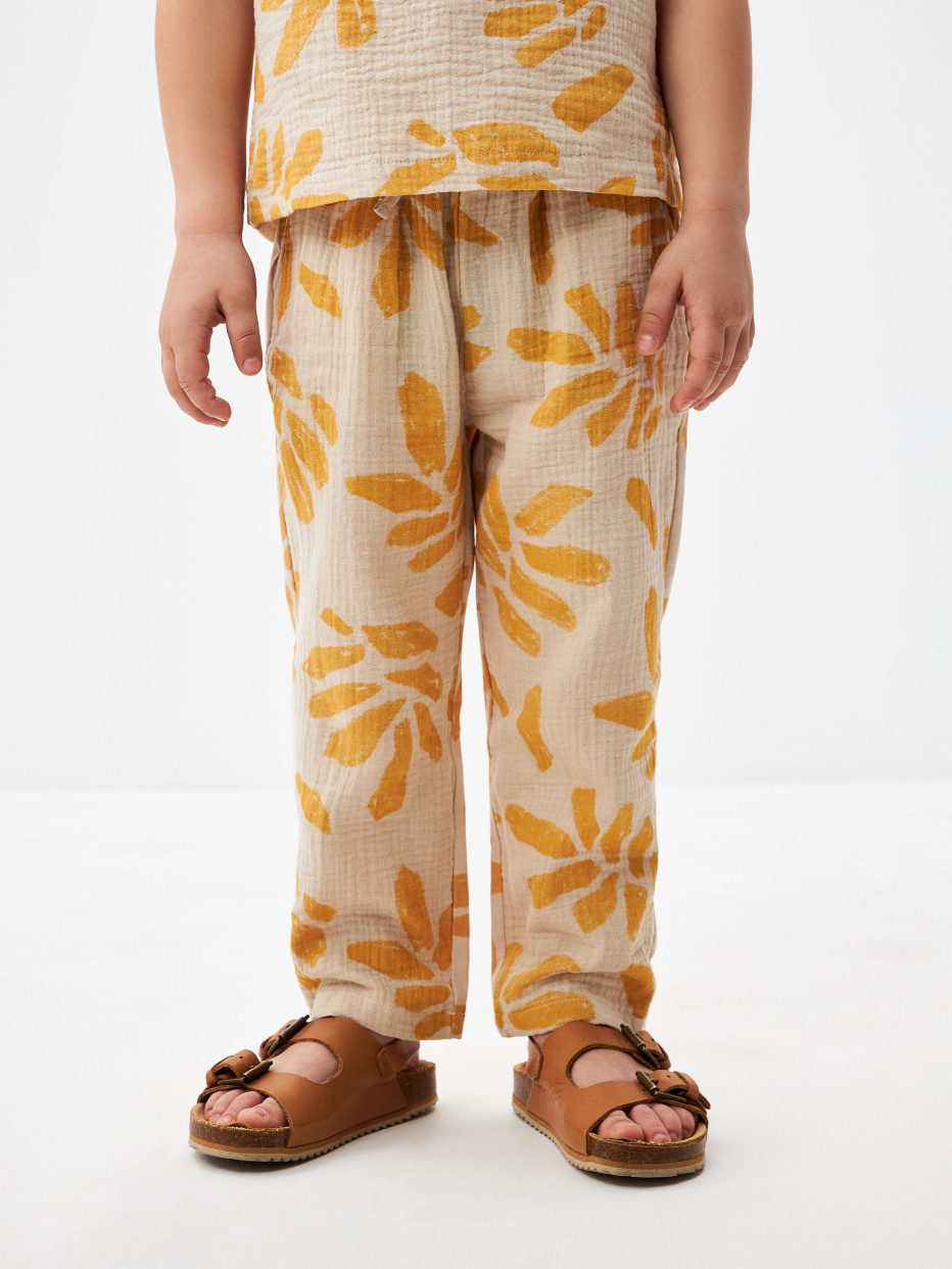 Комбинированные брюки из муслина детские, фото - 2