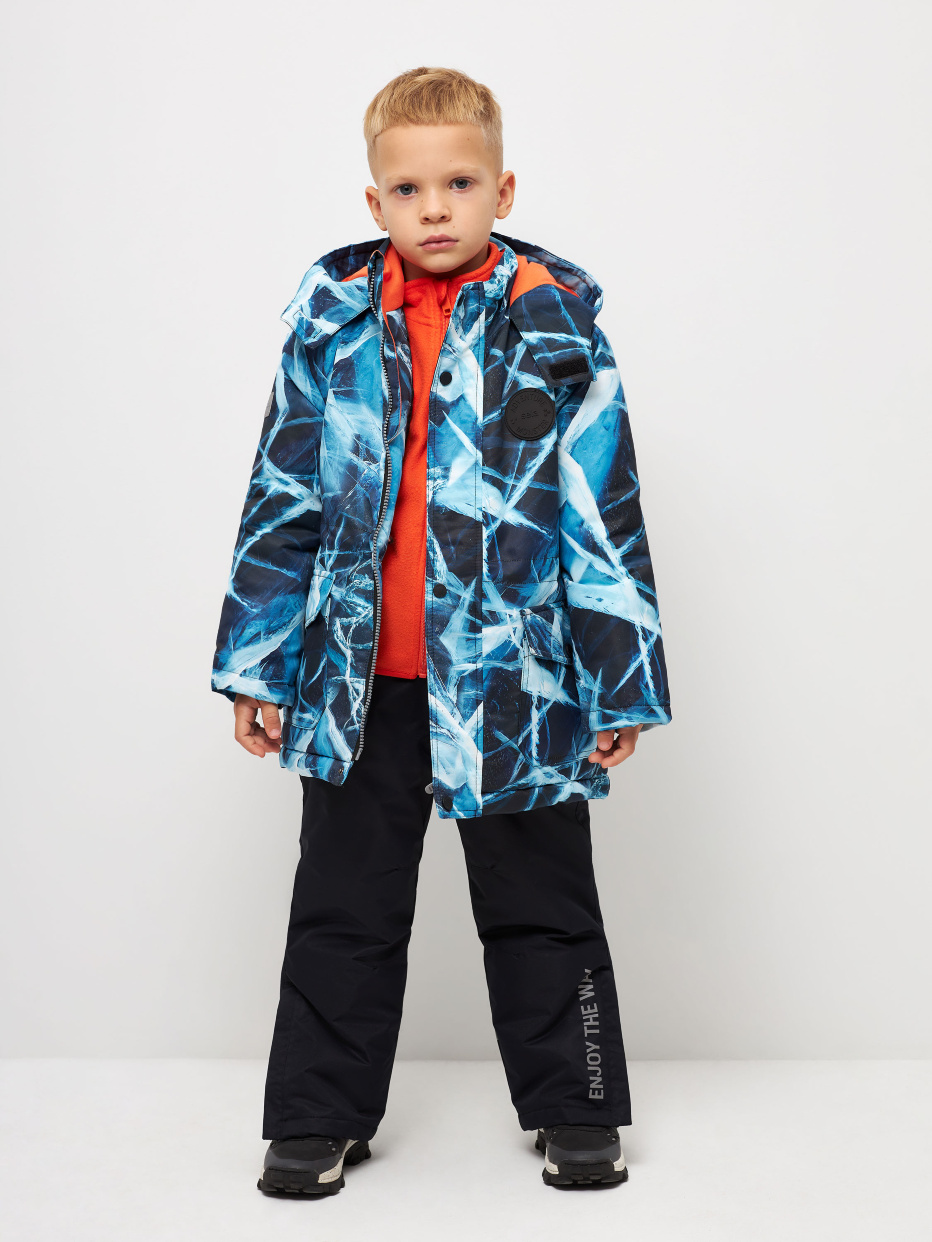 Зимняя куртка с принтом и лямками для мальчиков, фото - 3