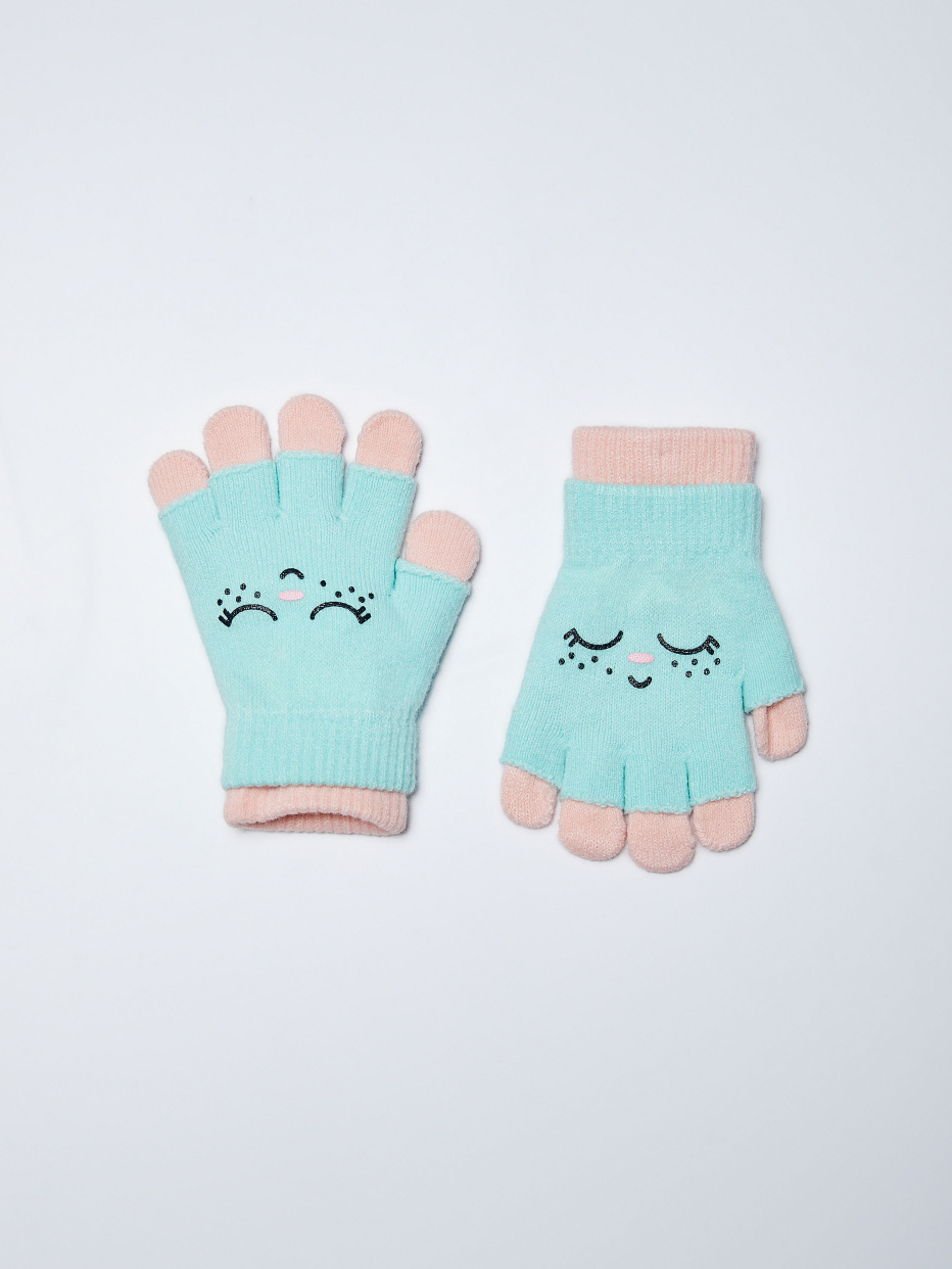 Комплект из перчаток и митенок для девочек, фото - 1