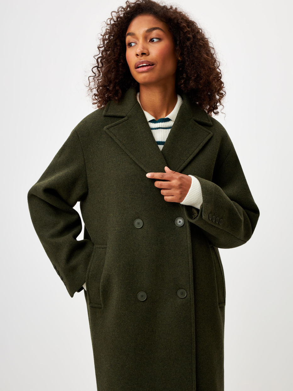 Базовое двубортное пальто из смесовой шерсти, фото - 6