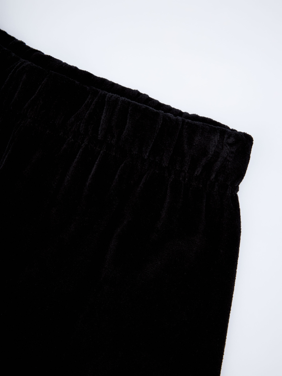 Черная велюровая пижама со стразами для девочек, фото - 7
