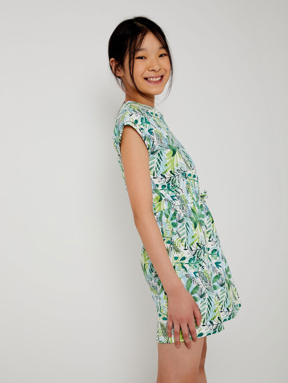 Трикотажное платье с принтом для девочек, фото - 3
