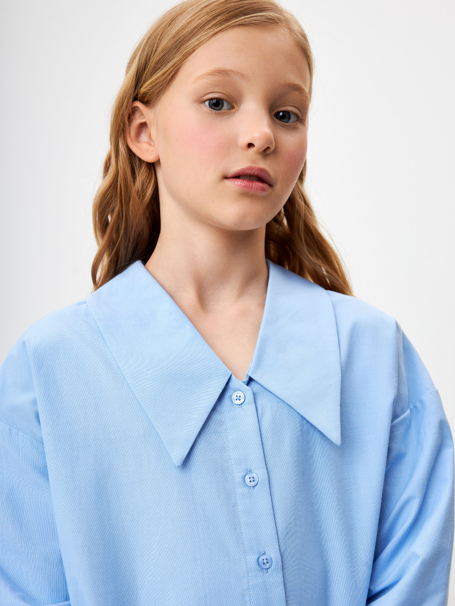Блузка с фигурным воротником для девочек, фото - 3