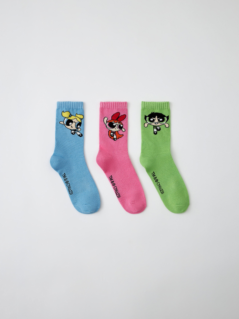 Набор из 3 пар носков с принтом Суперкрошки для девочек, фото - 2