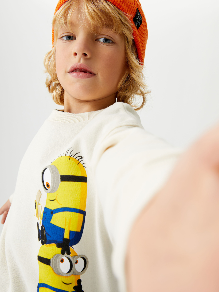 Трикотажный свитшот с принтом Миньоны для мальчиков, фото - 6