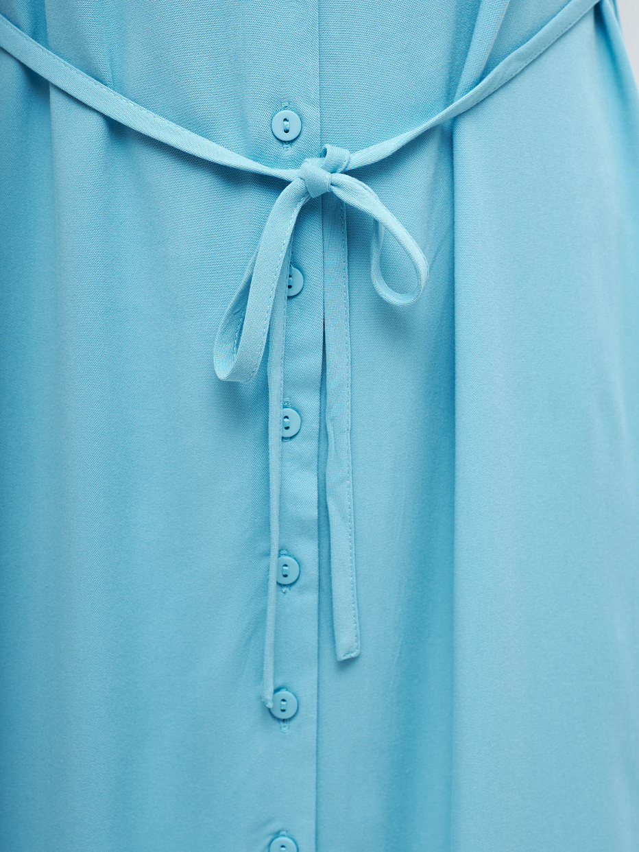 Вискозное платье с поясом на талии, фото - 7