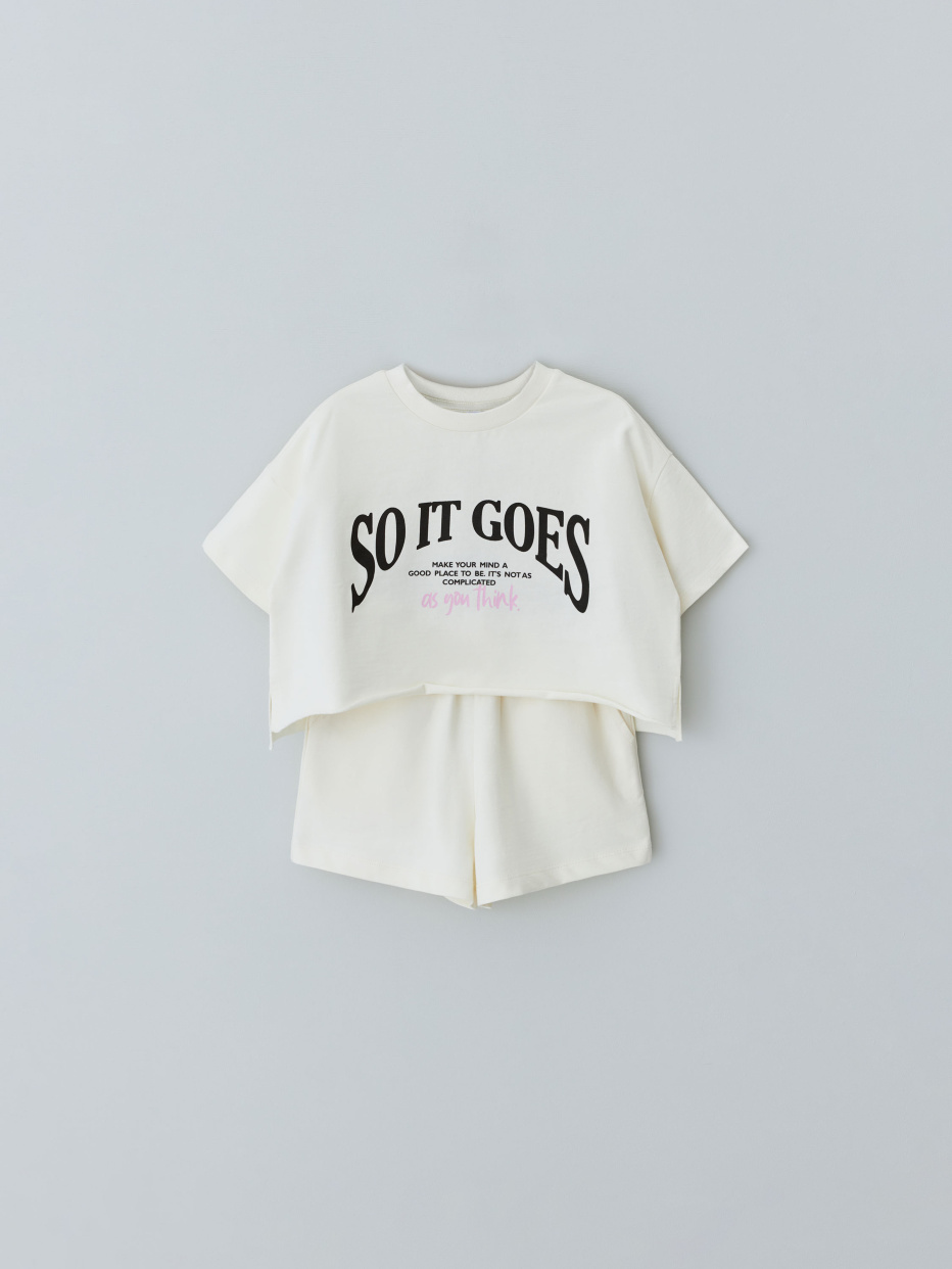 Комплект из футболки и шорт для девочек, фото - 1