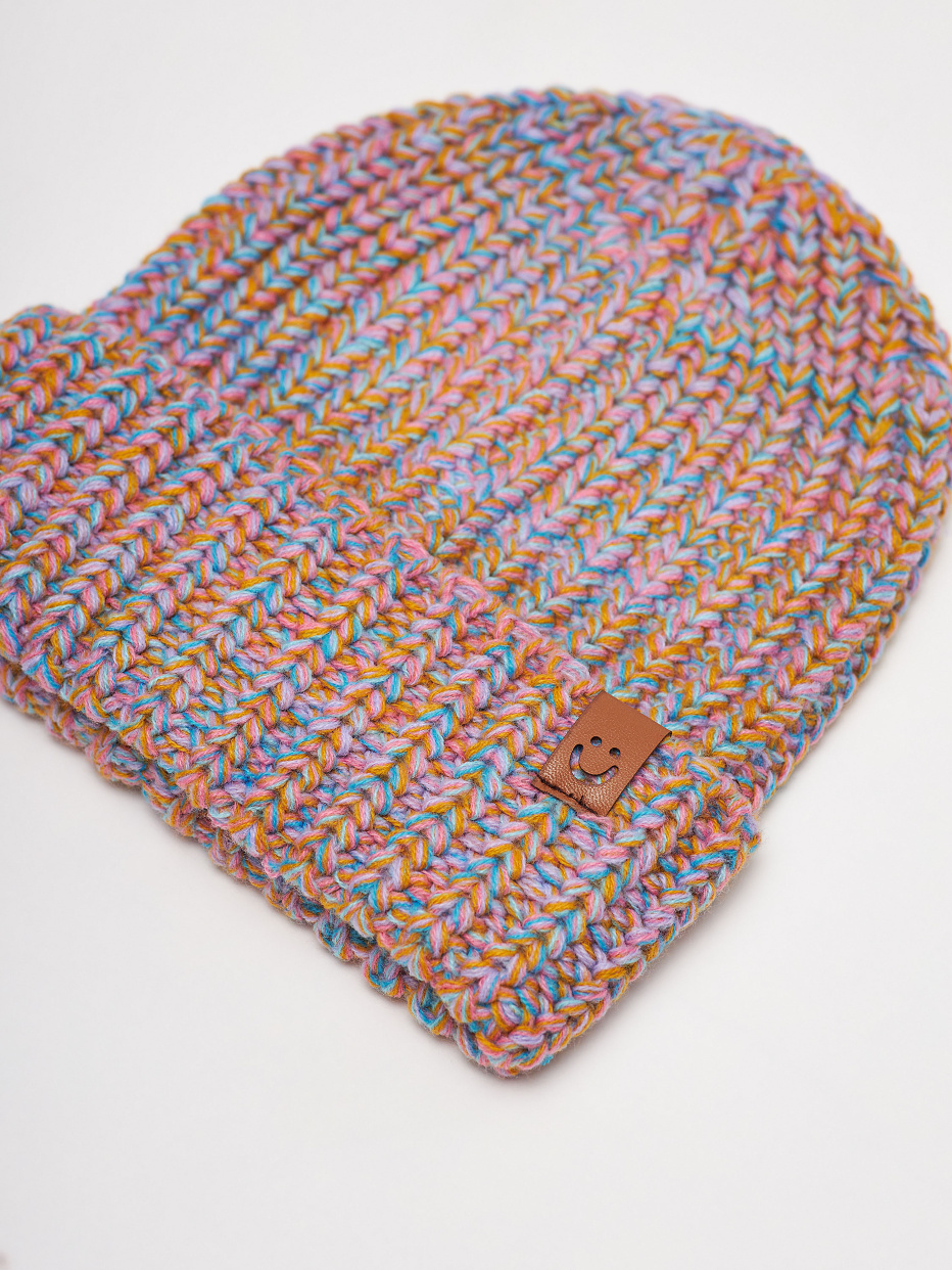 Разноцветная шапка-бини для девочек, фото - 2