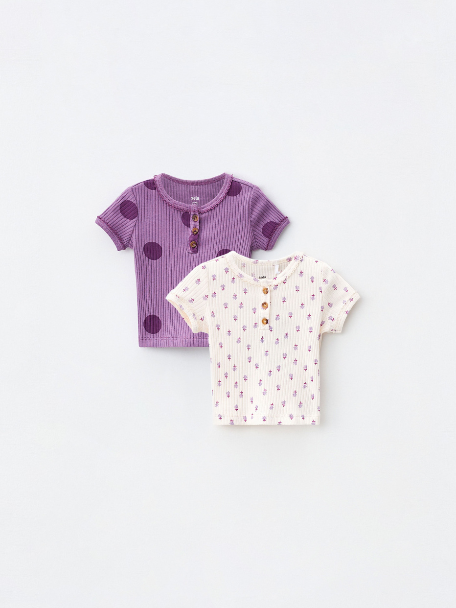 Набор из 2 футболок с принтом для малышей, фото - 1