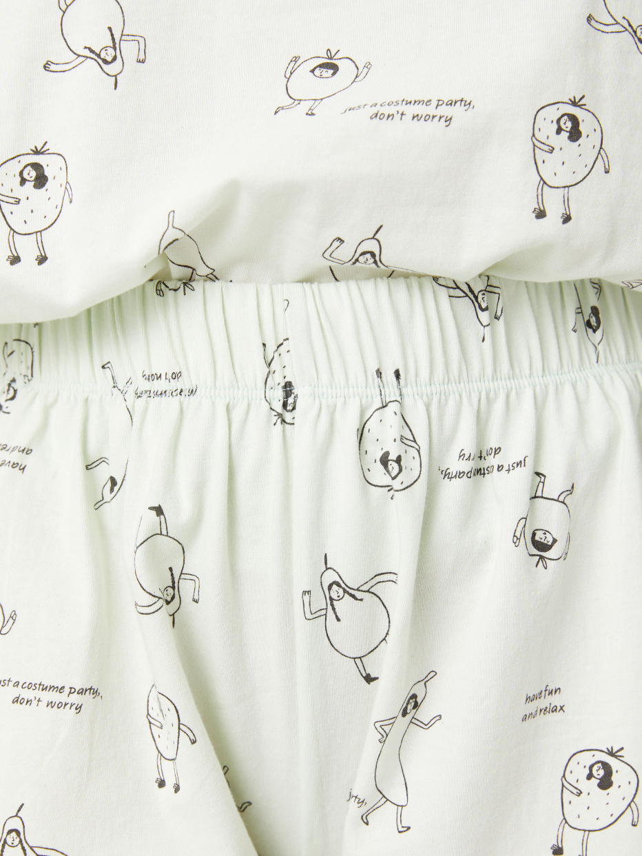 Трикотажная пижама с принтом, фото - 6
