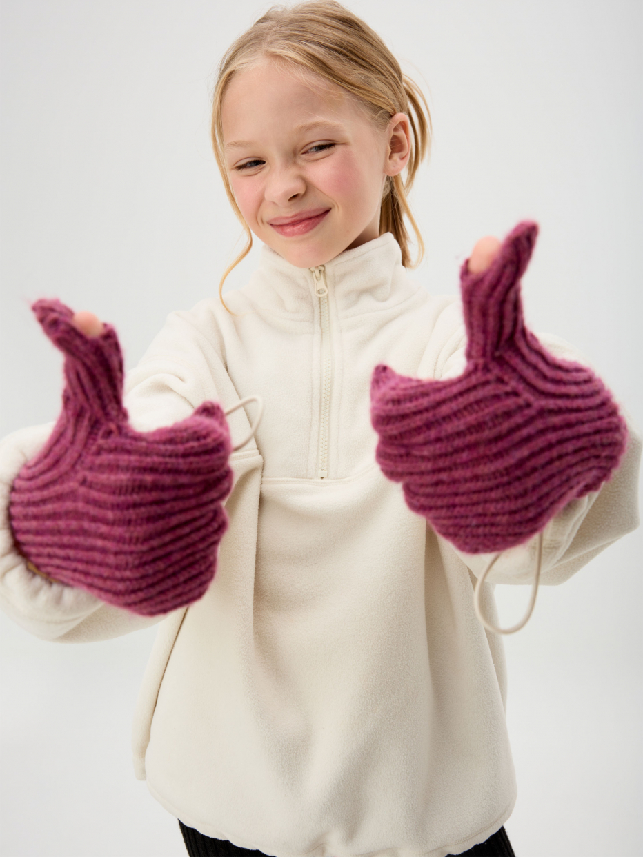 Перчатки из смесовой шерсти для девочек, фото - 2