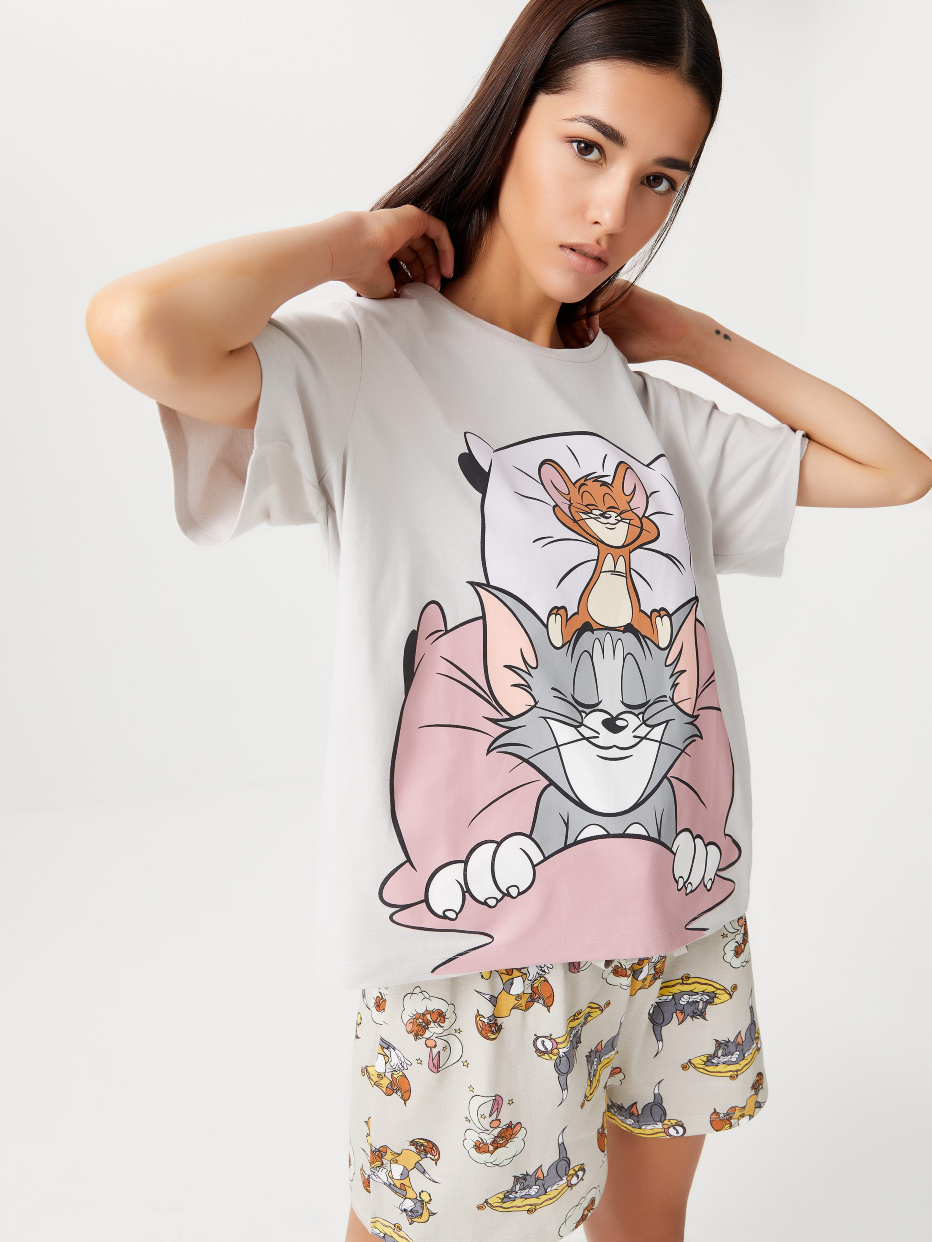 Пижама с ярким принтом Tom & Jerry, фото - 1