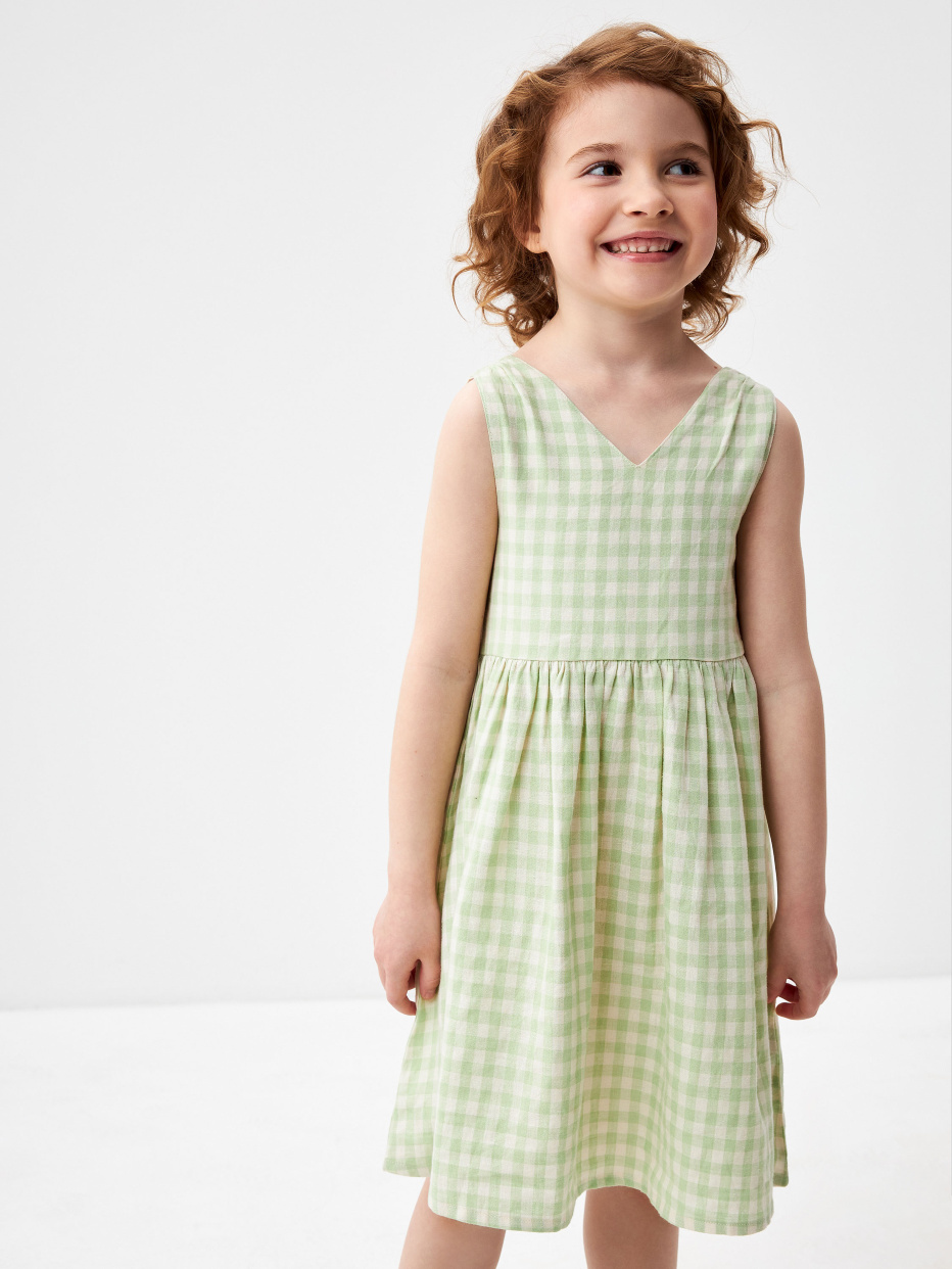 Платье из смесового льна для девочек, фото - 1