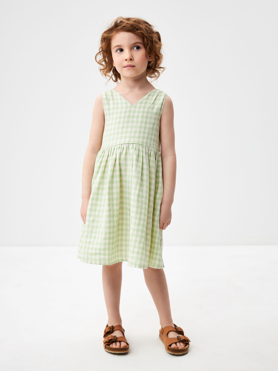 Платье из смесового льна для девочек, фото - 2