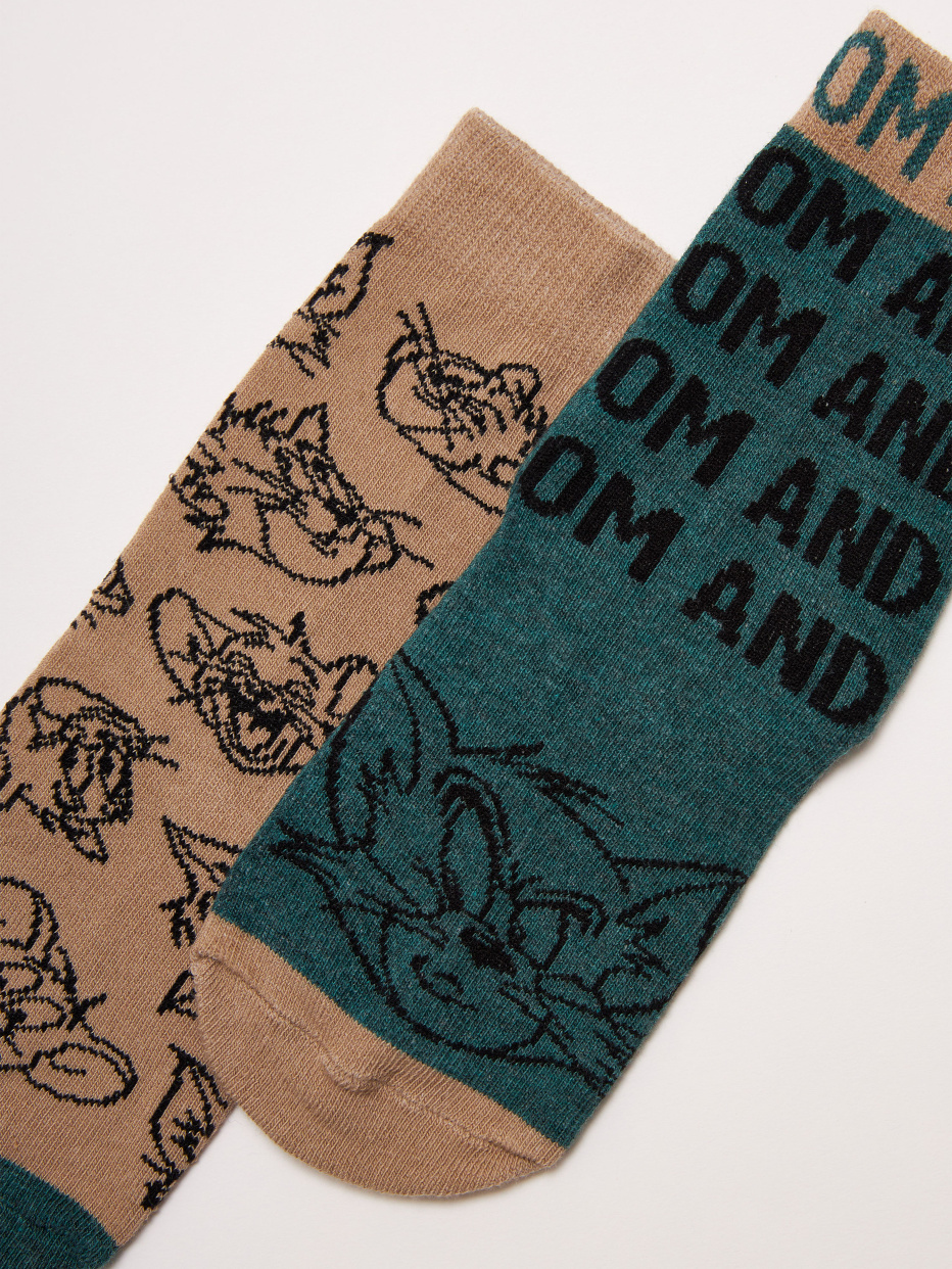 Набор из 2 пар носков с принтом Tom and Jerry для мальчиков, фото - 2