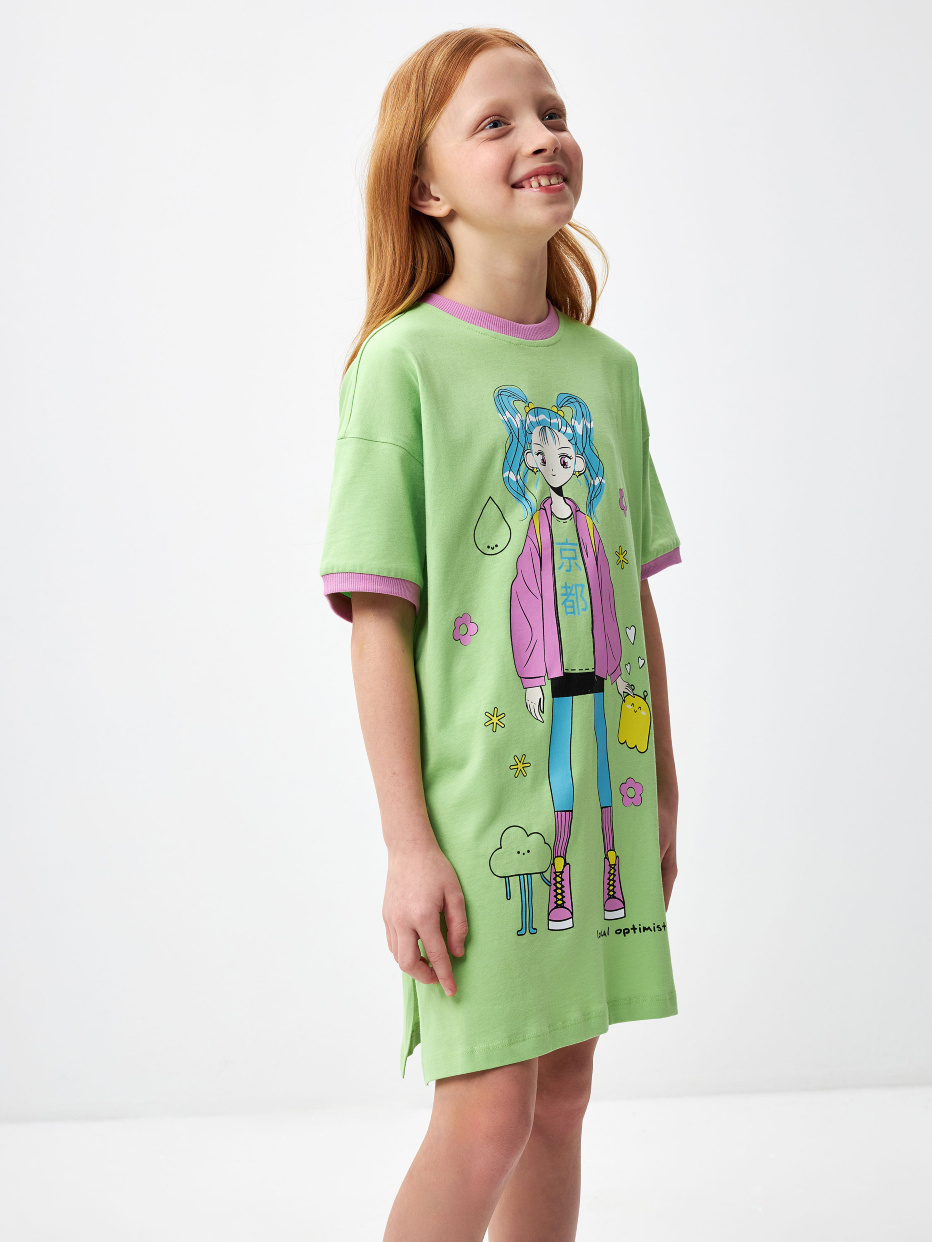 Ночная сорочка с принтом для девочек, фото - 1