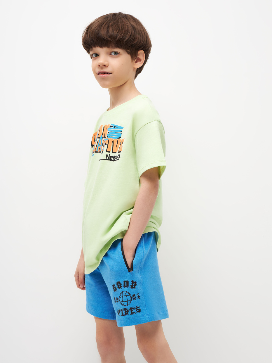 Трикотажные шорты с принтом для мальчиков, фото - 6