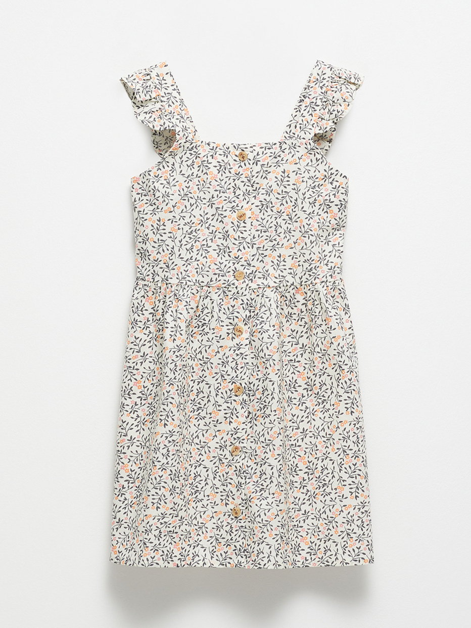 Хлопковое платье с принтом  для девочек, фото - 1