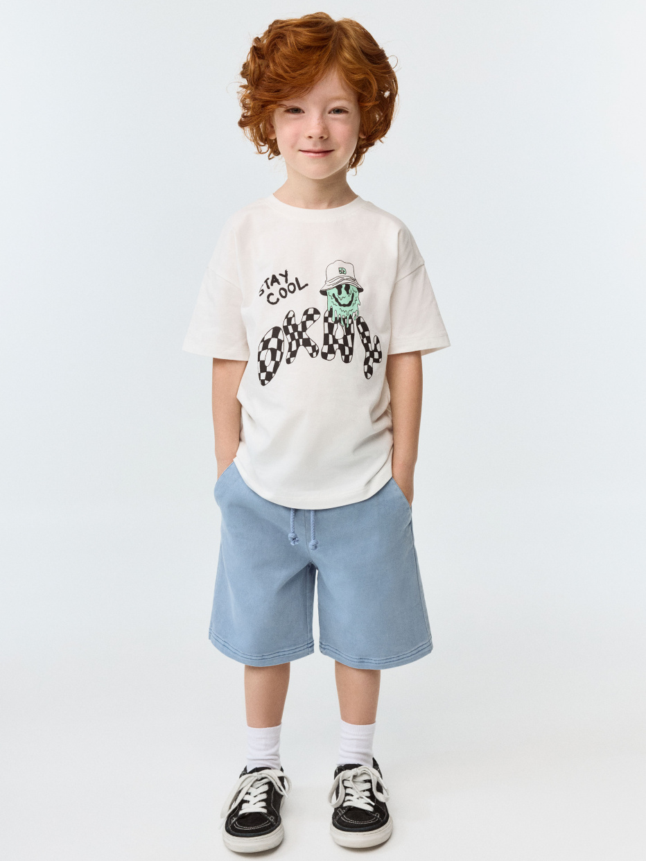 Трикотажные удлиненные шорты для мальчиков, фото - 1