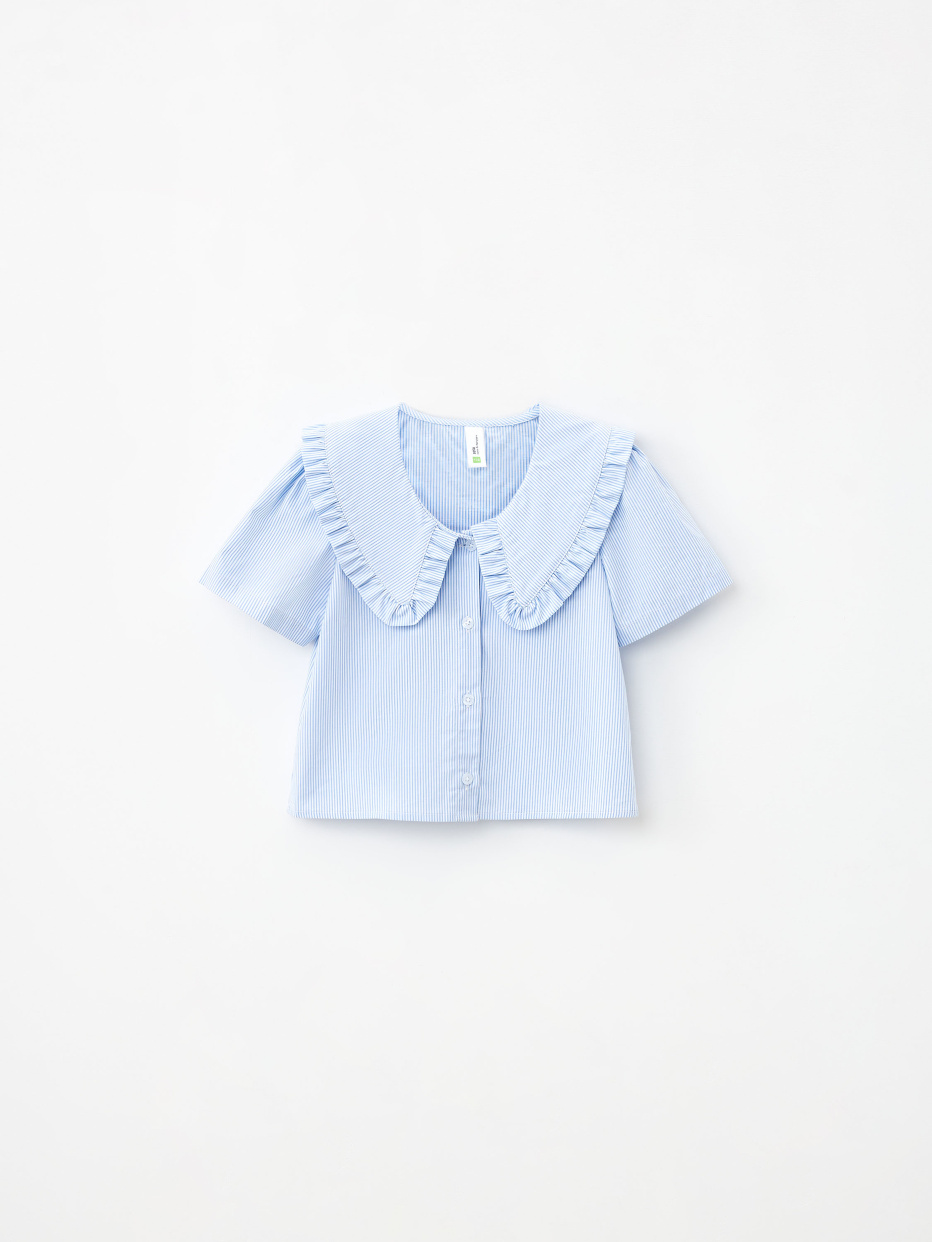 Укороченная блузка с нарядным воротником  для девочек, фото - 4