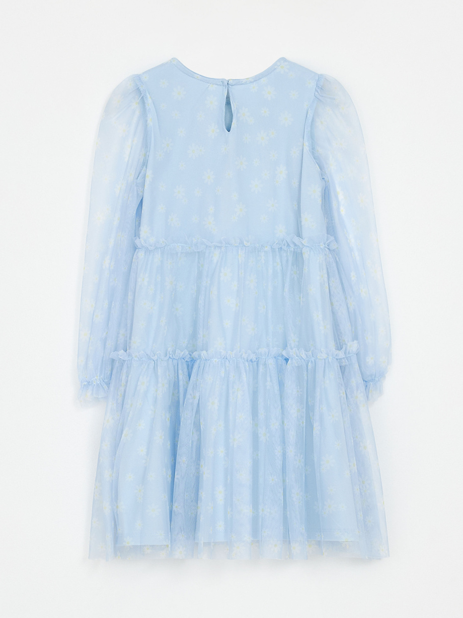 Ярусное платье с цветочным принтом для девочек, фото - 5