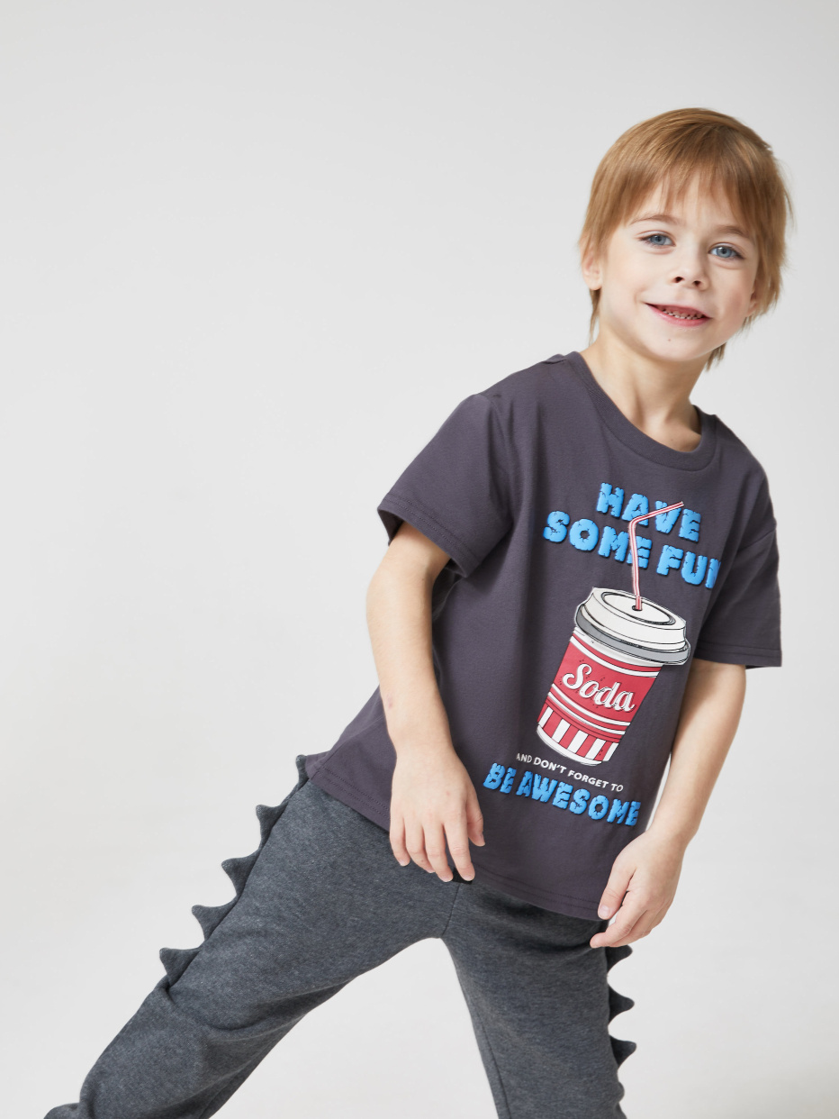 футболка для мальчиков с ярким интерактивным принтом, фото - 2
