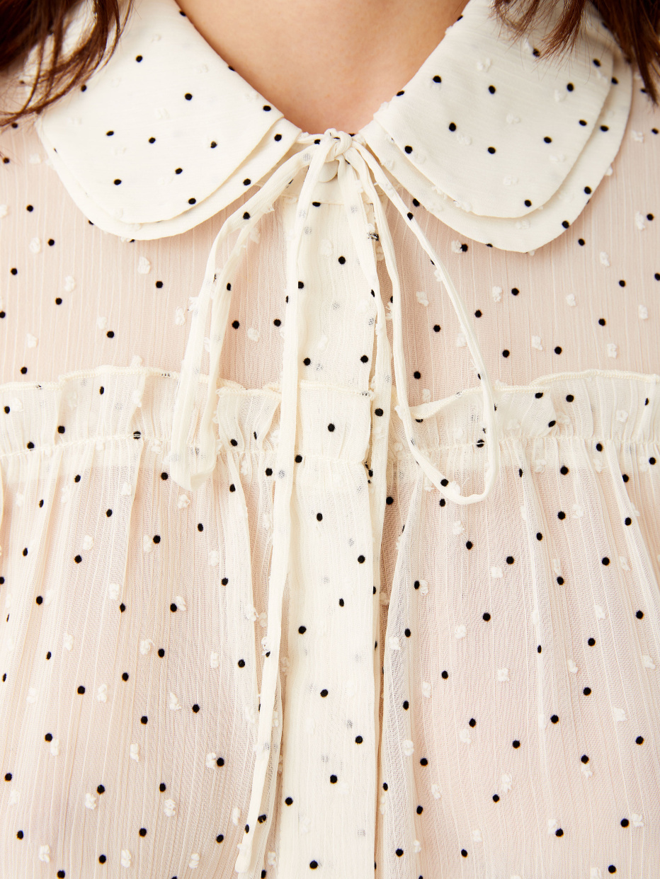 Блузка в горошек с вышивкой плюмети, фото - 6