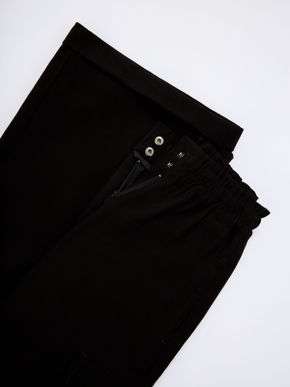 Широкие брюки карго на резинке для девочек, фото - 4