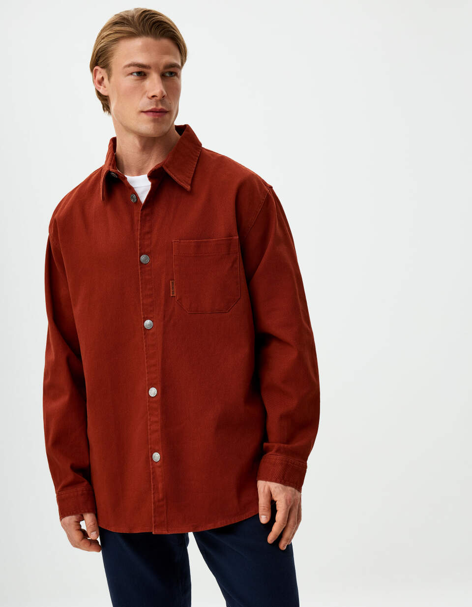 Рубашка оверсайз из твила inspire рубашка из хлопка оверсайз красный