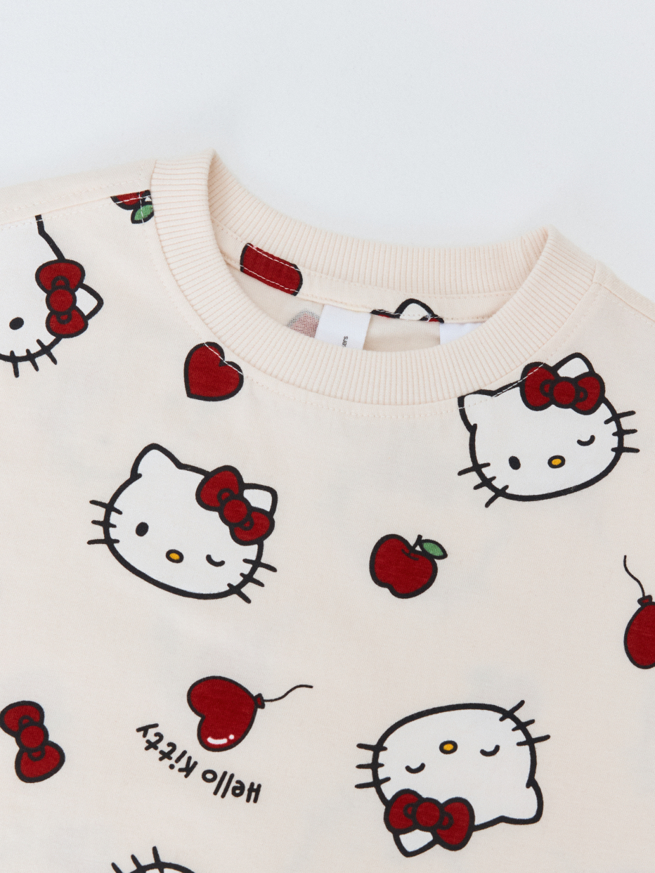 Футболка с принтом Hello Kitty для девочек, фото - 3