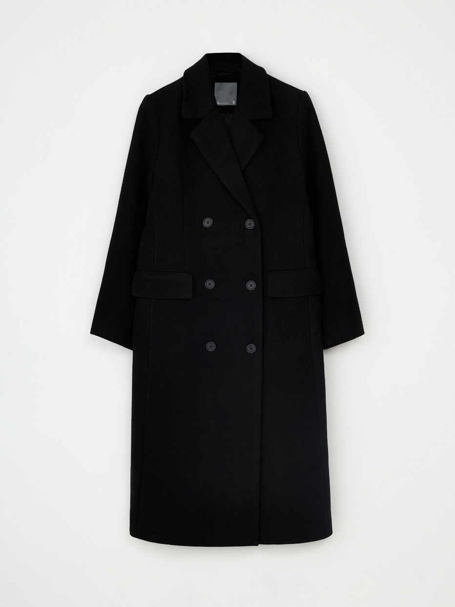 Двубортное классическое пальто с добавлением шерсти, фото - 8