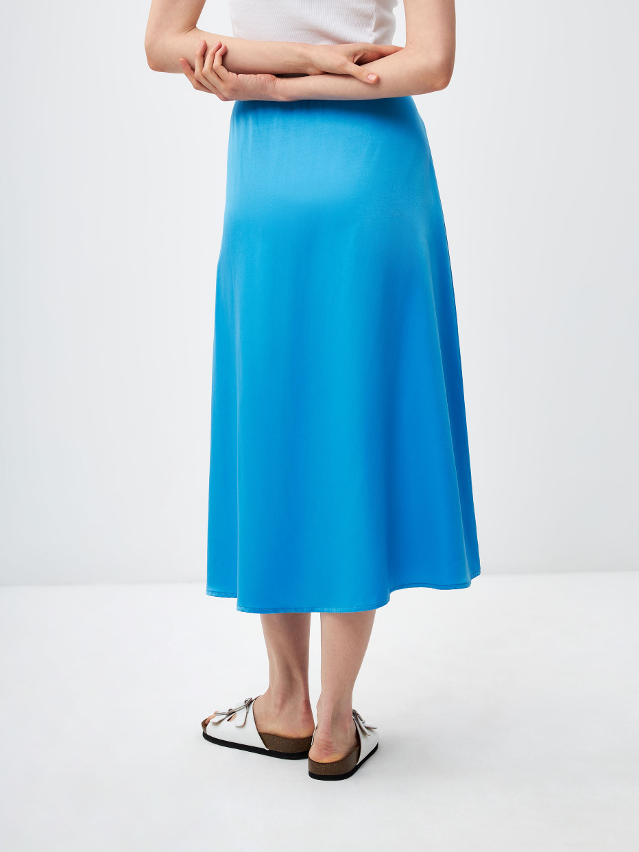 Сатиновая юбка миди с разрезами, фото - 5