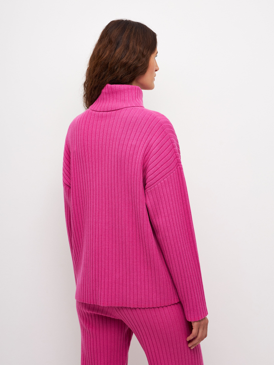 Вязаный свитер с воротником, фото - 4