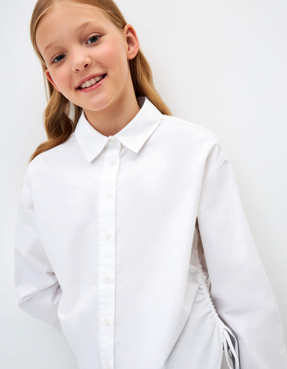 Школьная блузка со сборками для девочек