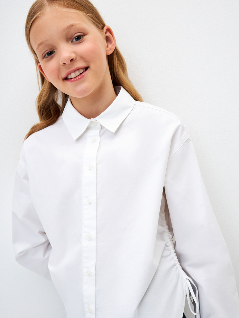 Школьная блузка со сборками для девочек, фото - 1