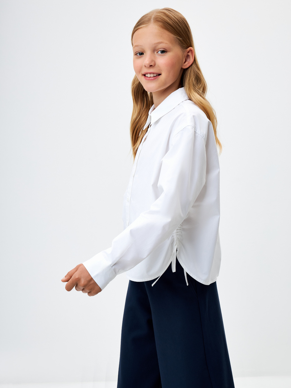 Школьная блузка со сборками для девочек, фото - 3