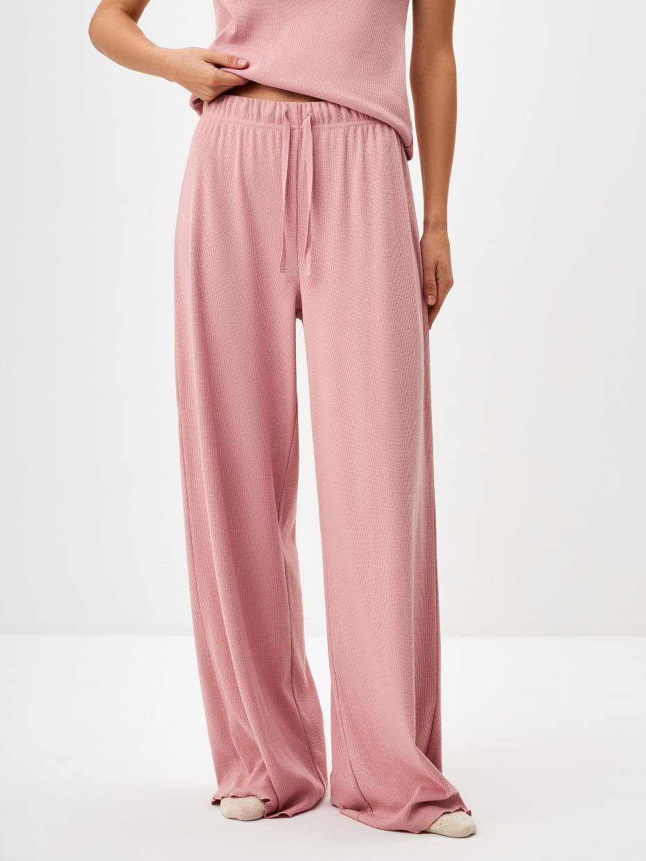Широкие брюки для дома цвет: цвет пудры, артикул: 3809141553 – купить винтернет-магазине sela