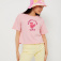Укороченная футболка с принтом для девочек, цвет розовый