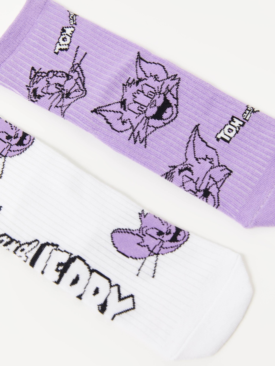 Набор из 2 пар носков с принтом Tom & Jerry для девочек, фото - 2