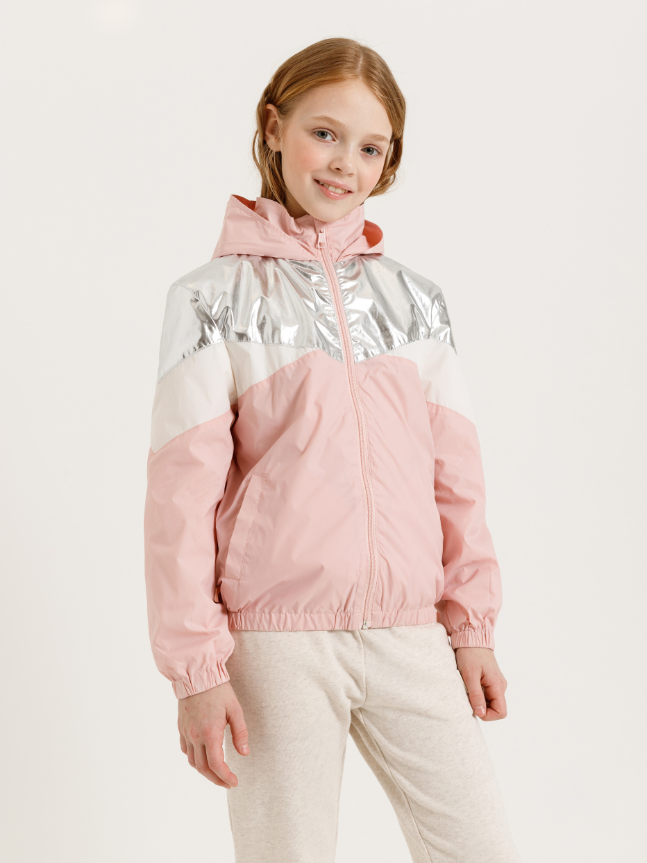 Куртка в стиле колор блок для девочек, фото - 2